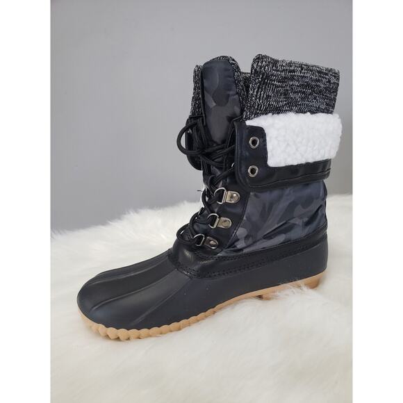 NEW Henry Ferrera Army Grey Camo Boot Duck Mission 52 Women Size 8 Rain Combat - Picture 7 of 9